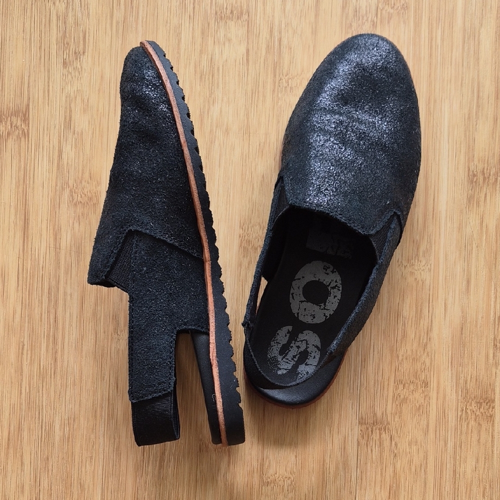 Sorel Women's Black Slip-On Suede Loafers